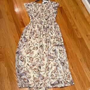 Paisley Print Cream Dress